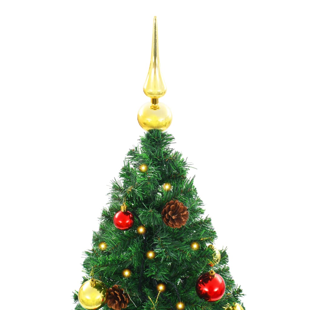 Artificial Christmas Tree with Baubles and LEDs Green 150 cm