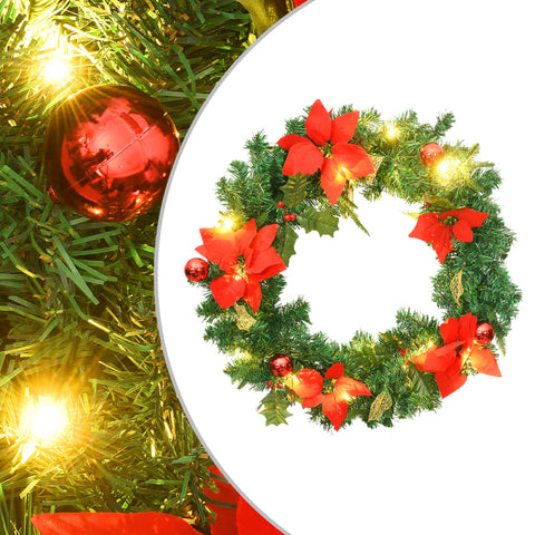Christmas Wreath with LED Lights Green