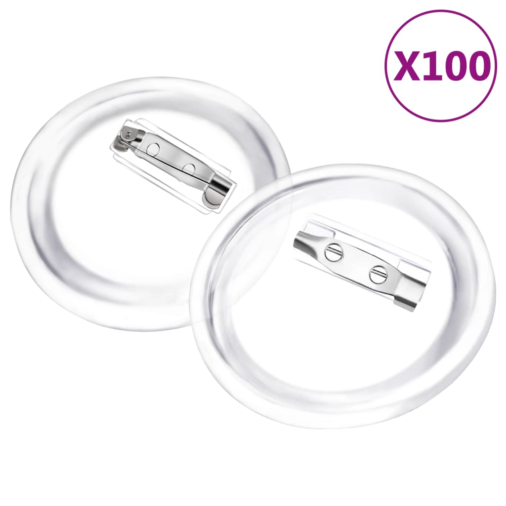 Button Badge Kit 44mm 100 Sets Clear Acrylic | Simpledeals