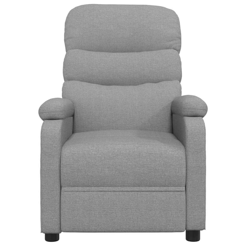 Massage Recliner Light Grey Fabric