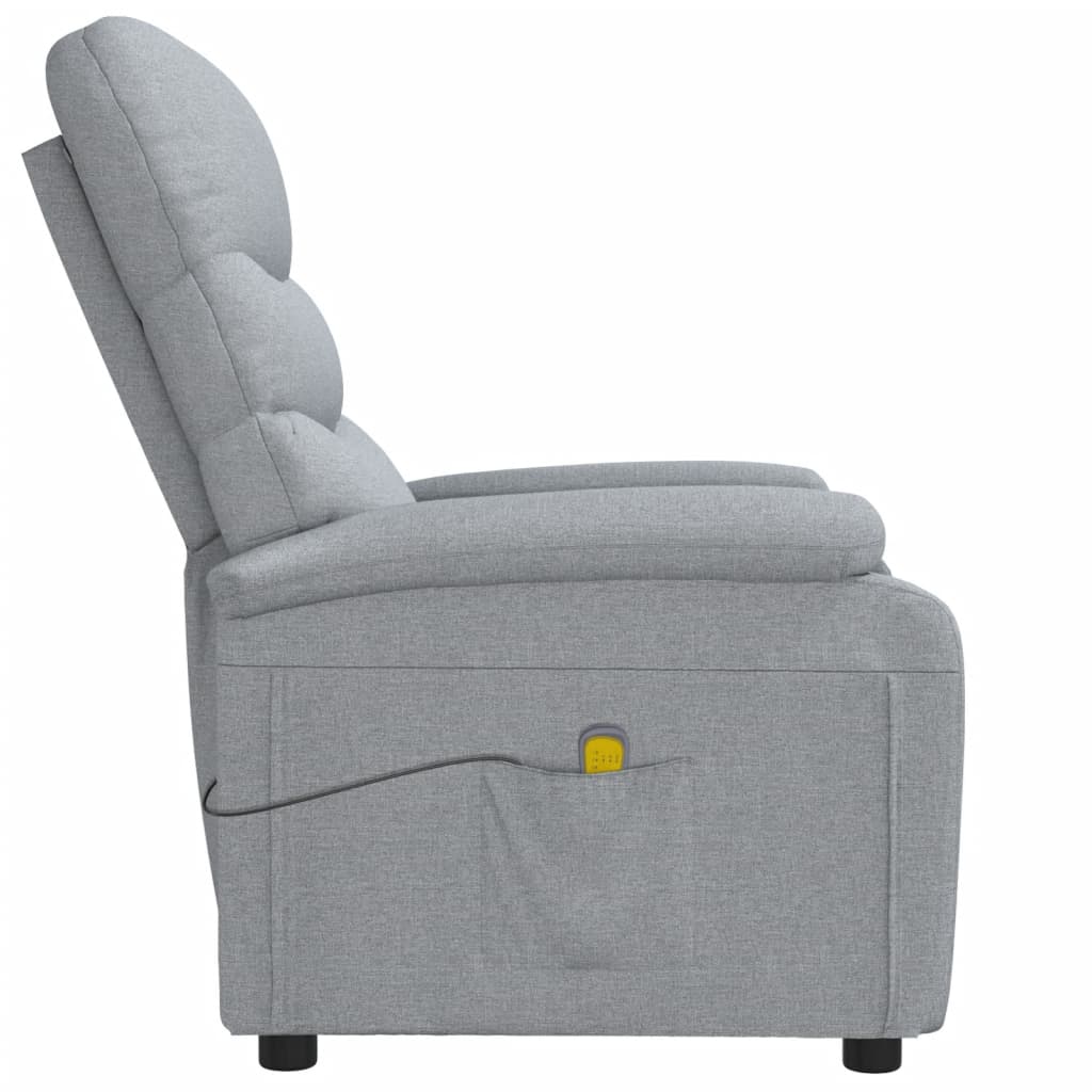 Massage Recliner Light Grey Fabric