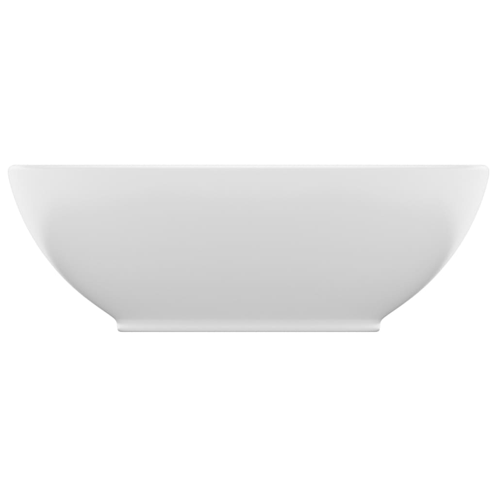 Oval Ceramic Basin Matt White Above Counter 40x33cm | Simpledeals