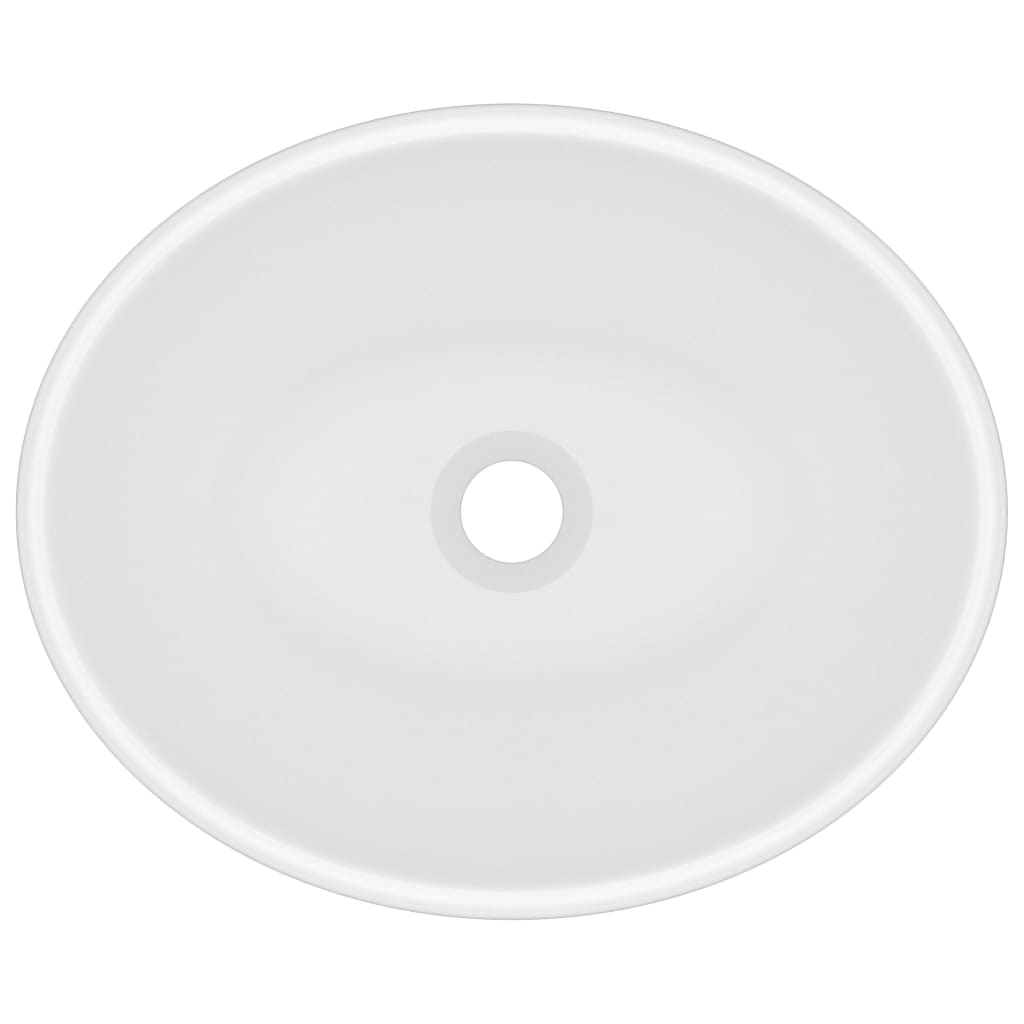 Oval Ceramic Basin Matt White Above Counter 40x33cm | Simpledeals