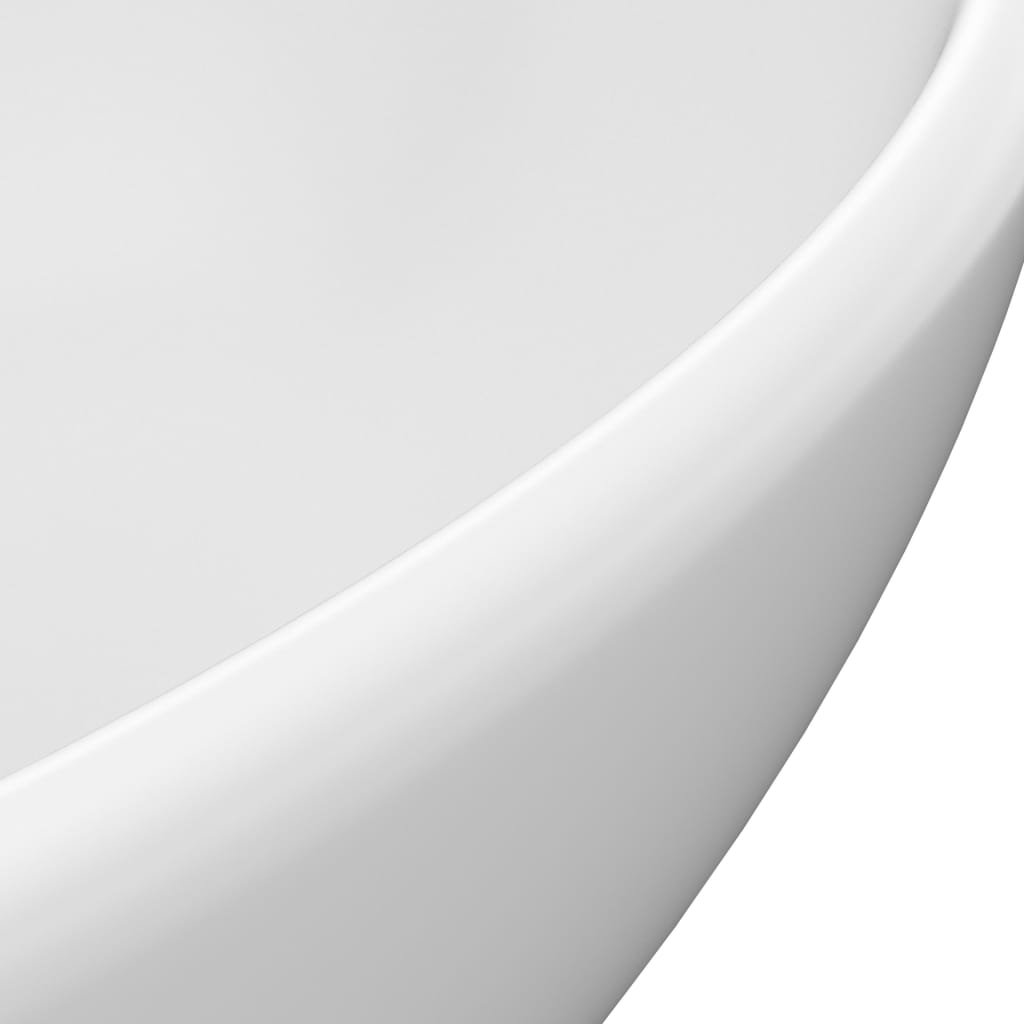 Oval Ceramic Basin Matt White Above Counter 40x33cm | Simpledeals