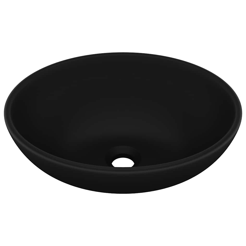 Matt Black Oval Ceramic Basin Above Counter | Simpledeals
