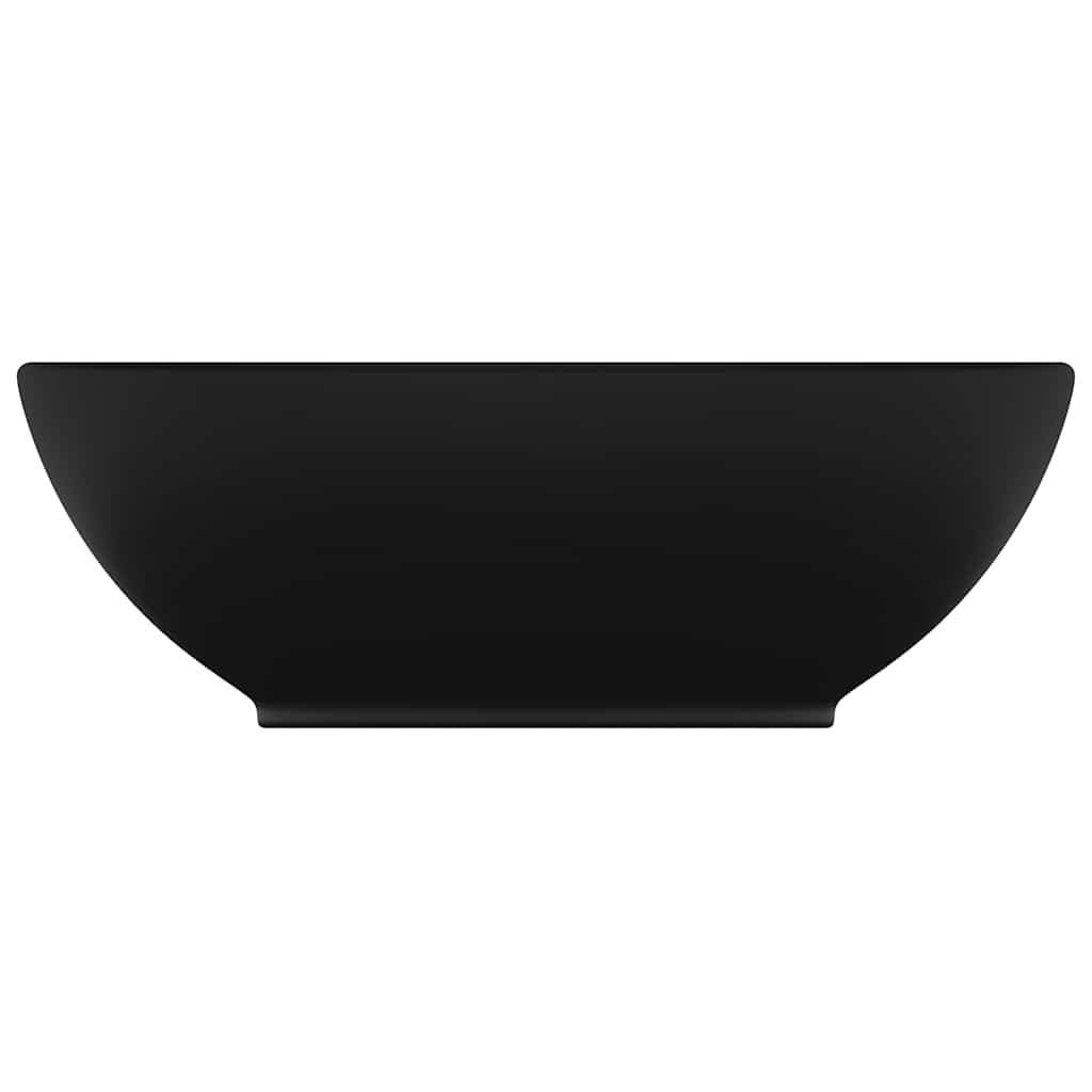 Matt Black Oval Ceramic Basin Above Counter | Simpledeals