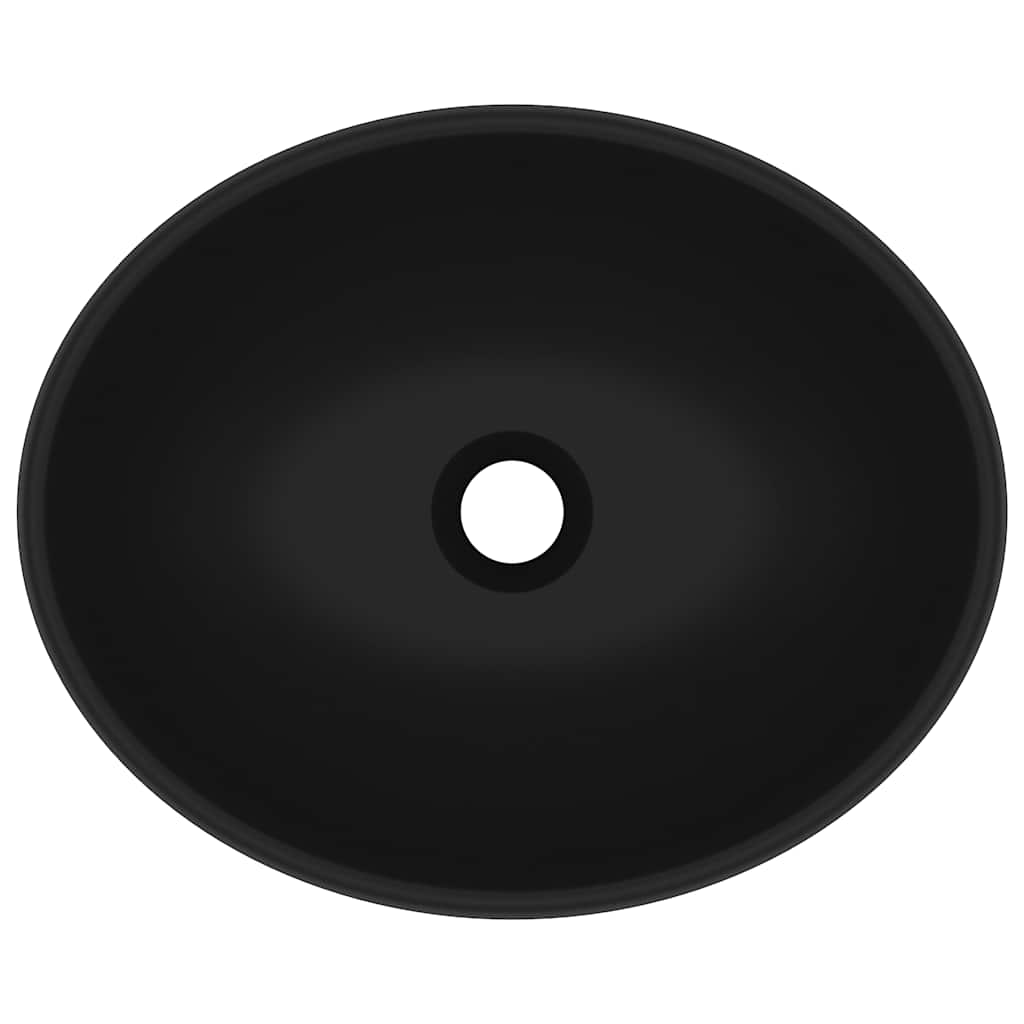 Matt Black Oval Ceramic Basin Above Counter | Simpledeals