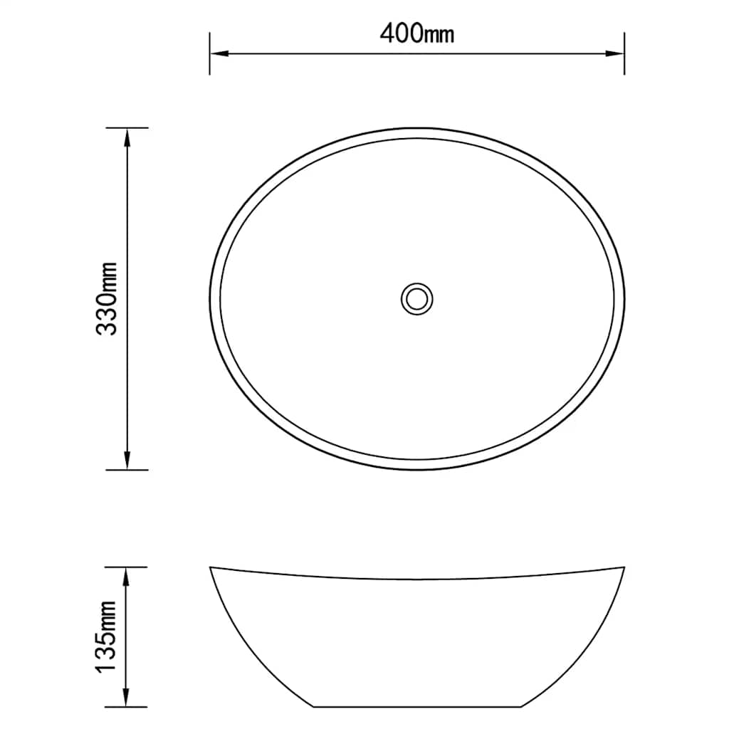 Matt Black Oval Ceramic Basin Above Counter | Simpledeals