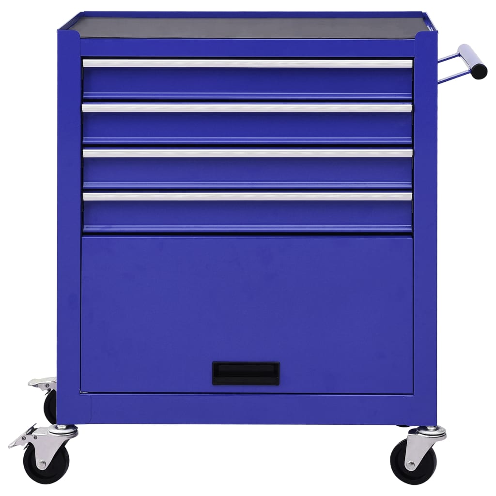 Tool Trolley with 4 Drawers Blue