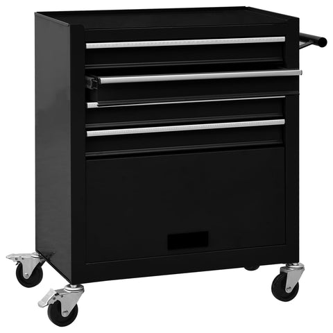 Tool Trolley with 4 Drawers Black
