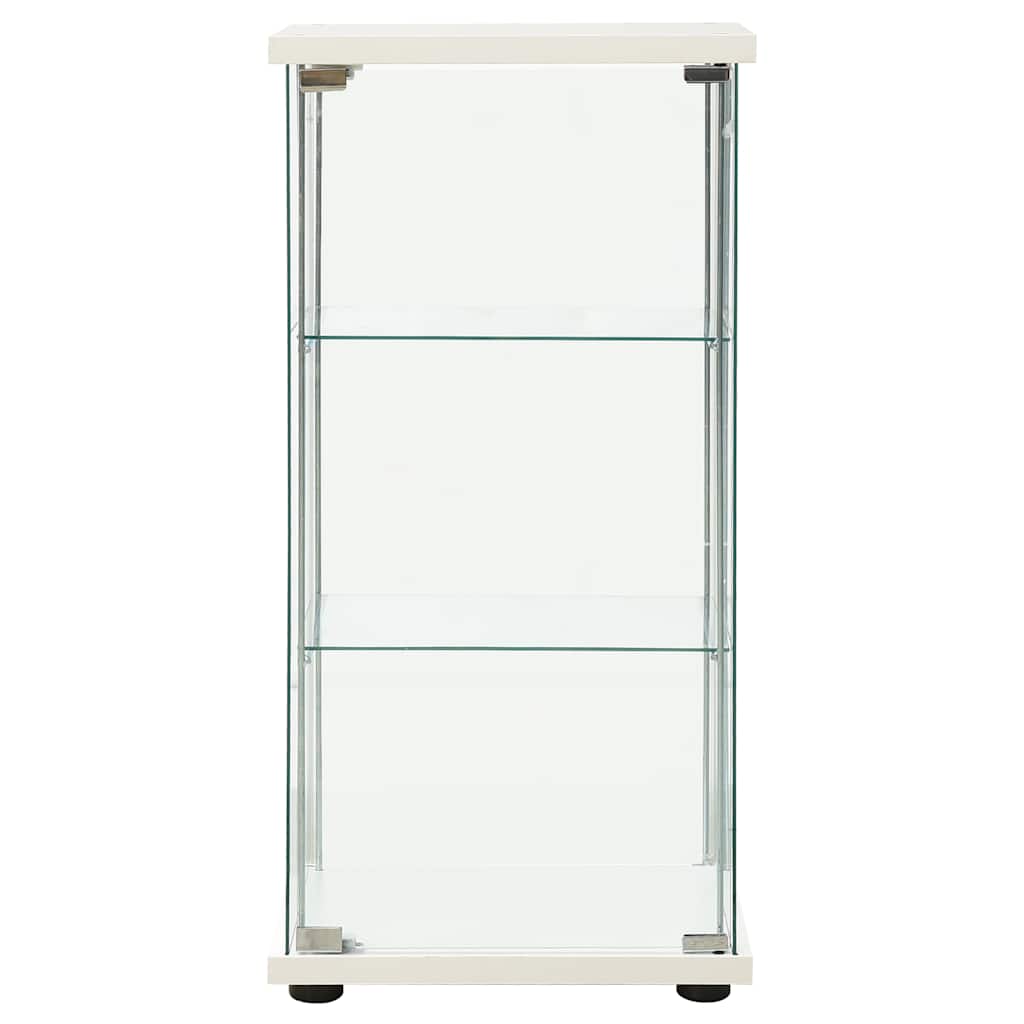 Tempered Glass Display Cabinet 3-Shelf White | Simpledeals