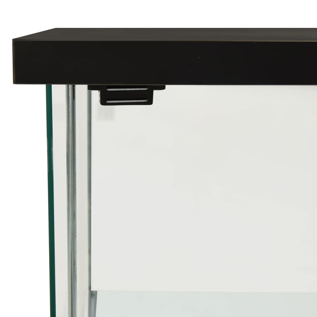 Tempered Glass Storage Cabinet 3 Shelf Black | Simpledeals