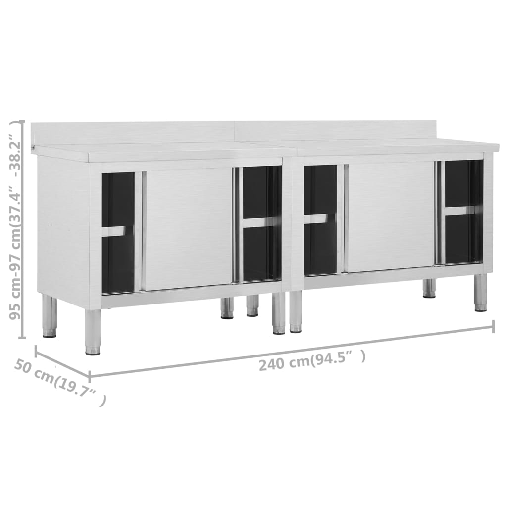 Stainless Steel Commercial Work Tables 2pc | Simpledeals