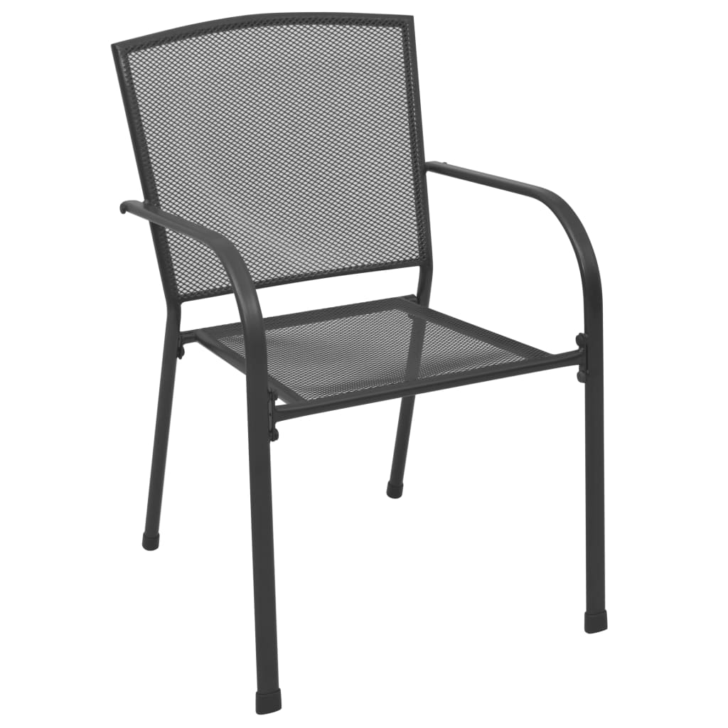 Outdoor Steel Mesh Chairs Set of 4 Anthracite | Simpledeals