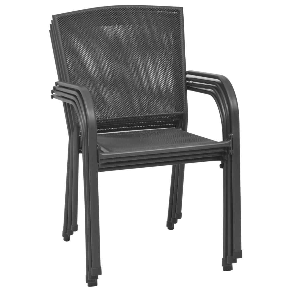 Outdoor Steel Mesh Chairs Set of 4 Anthracite | Simpledeals