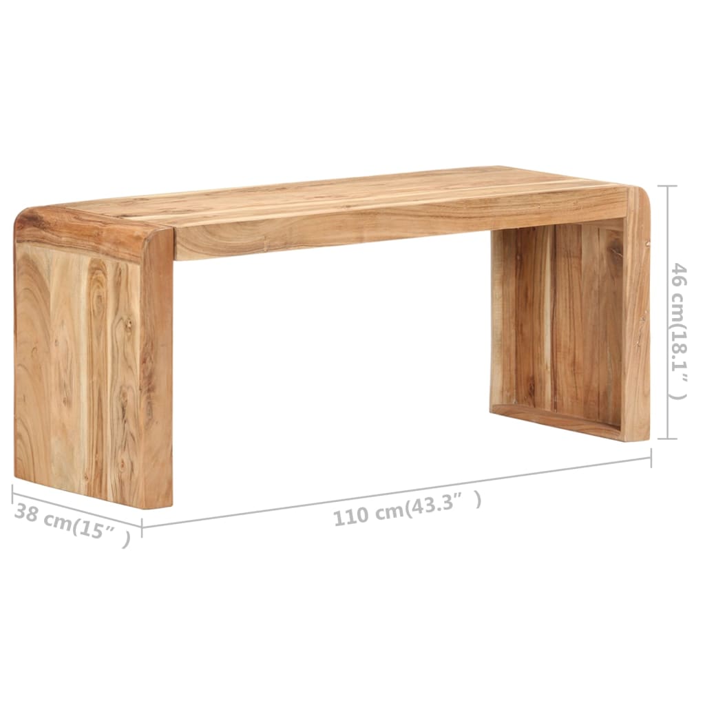 Acacia Wood Bench Seat 110cm Solid Timber | Simpledeals