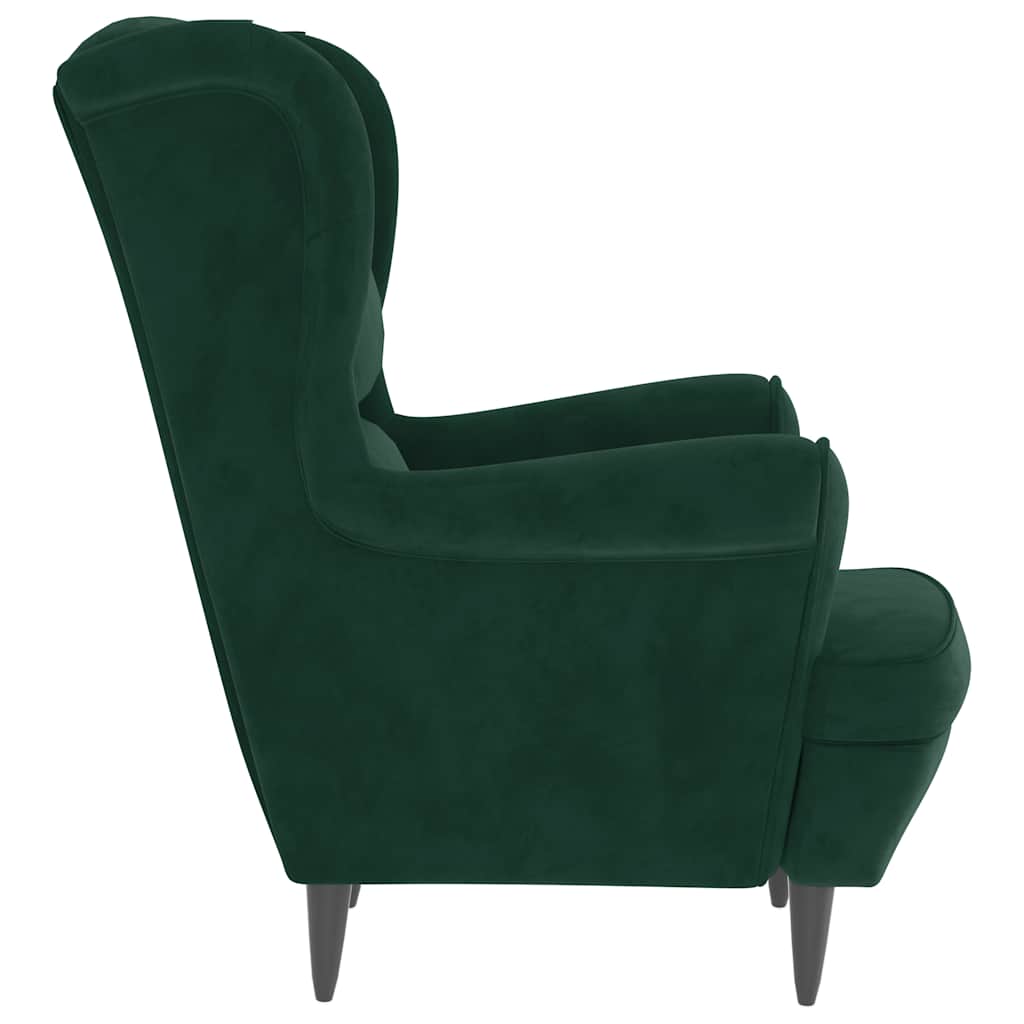 Arm Chairs, Recliners & Sleeper Chairs - Armchair Dark Green Velvet
