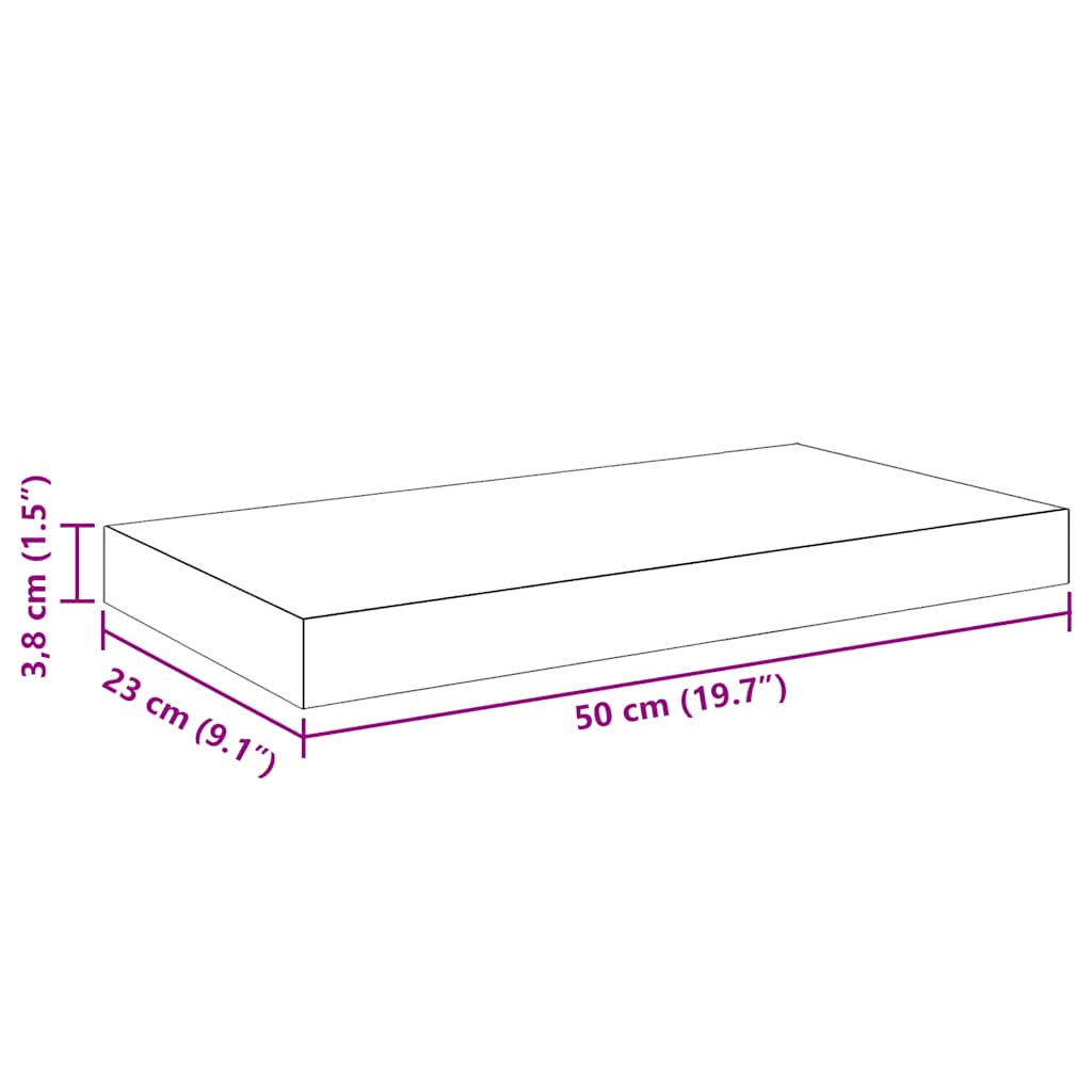 Floating Wall Shelves Set of 2 High Gloss White | Simpledeals