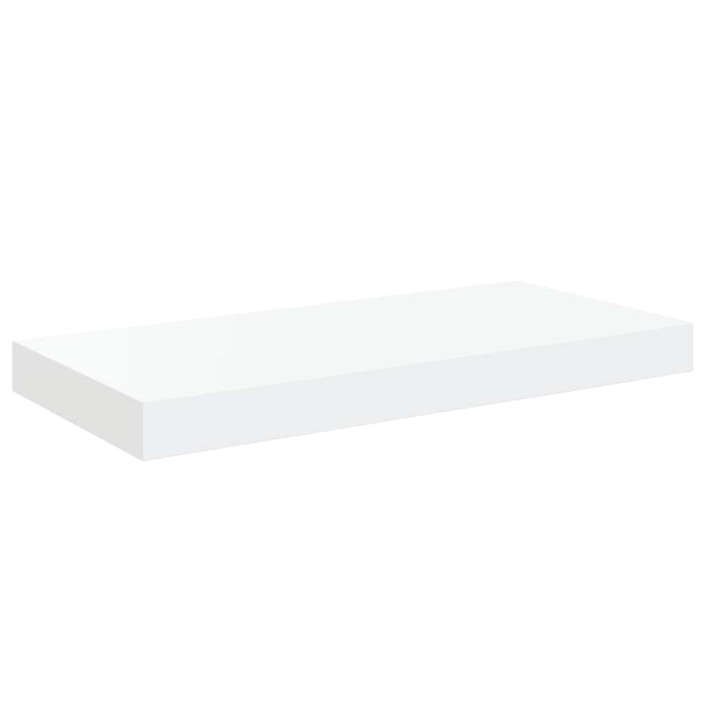 Floating Wall Shelves Set of 2 High Gloss White | Simpledeals