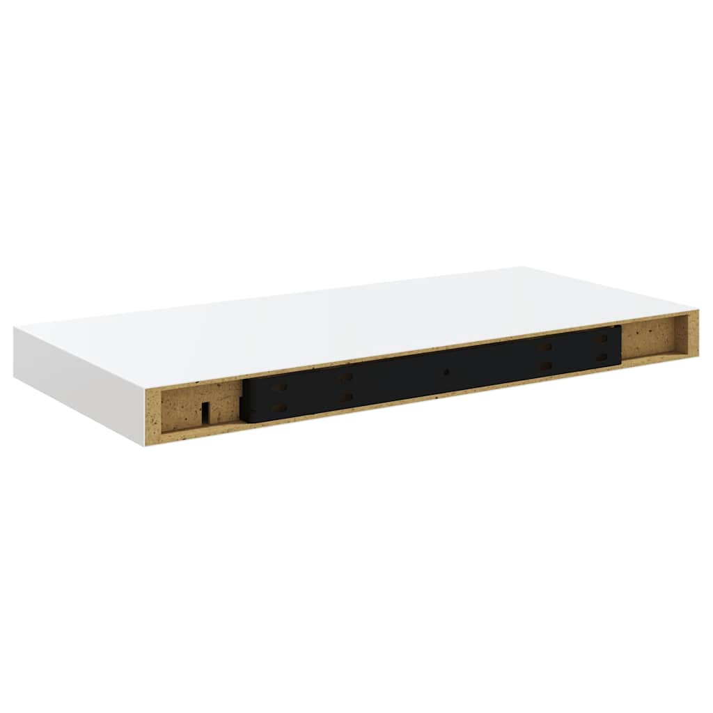 Floating Wall Shelves Set of 2 High Gloss White | Simpledeals