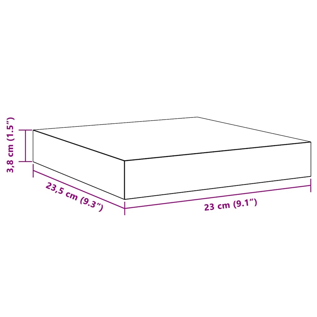 Floating Wall Shelf White MDF 23cm | Simpledeals