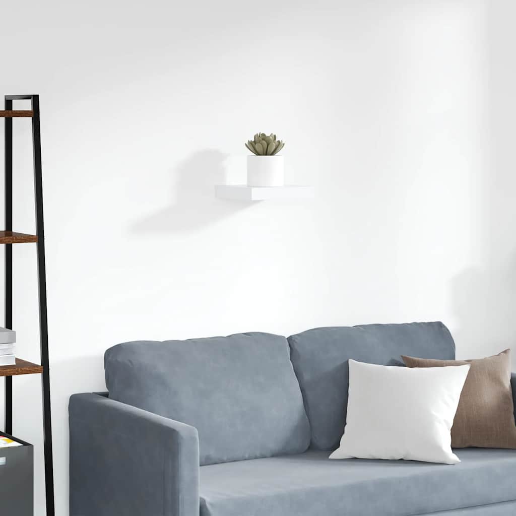 Floating Wall Shelf White MDF 23cm | Simpledeals