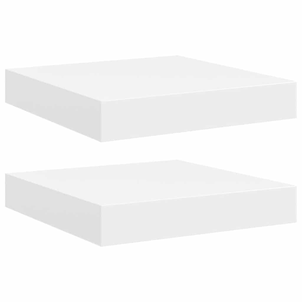 Floating Wall Shelves Set 2 White MDF | Simpledeals