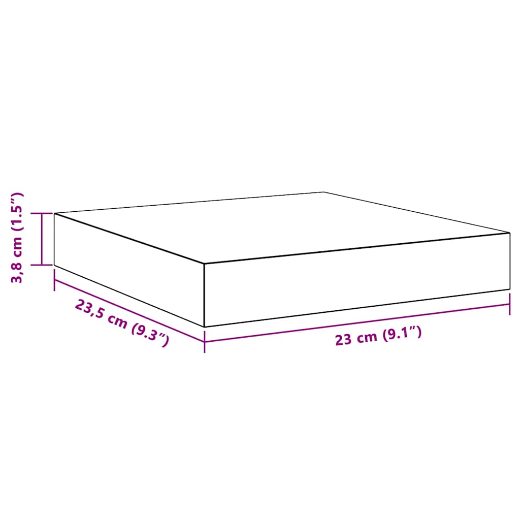 Floating Wall Shelves Set 2 White MDF | Simpledeals
