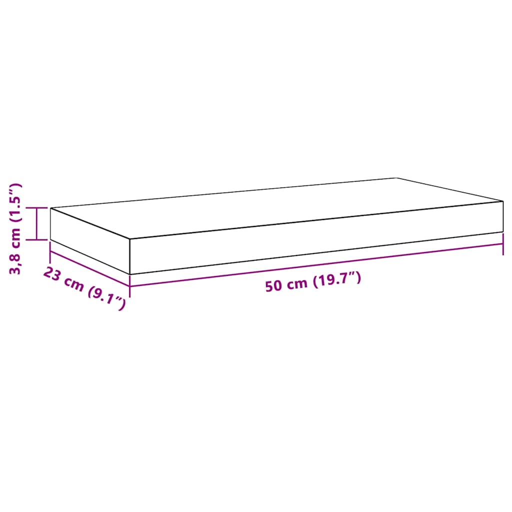 Floating Wall Shelves 2 Pack White MDF 50cm | Simpledeals