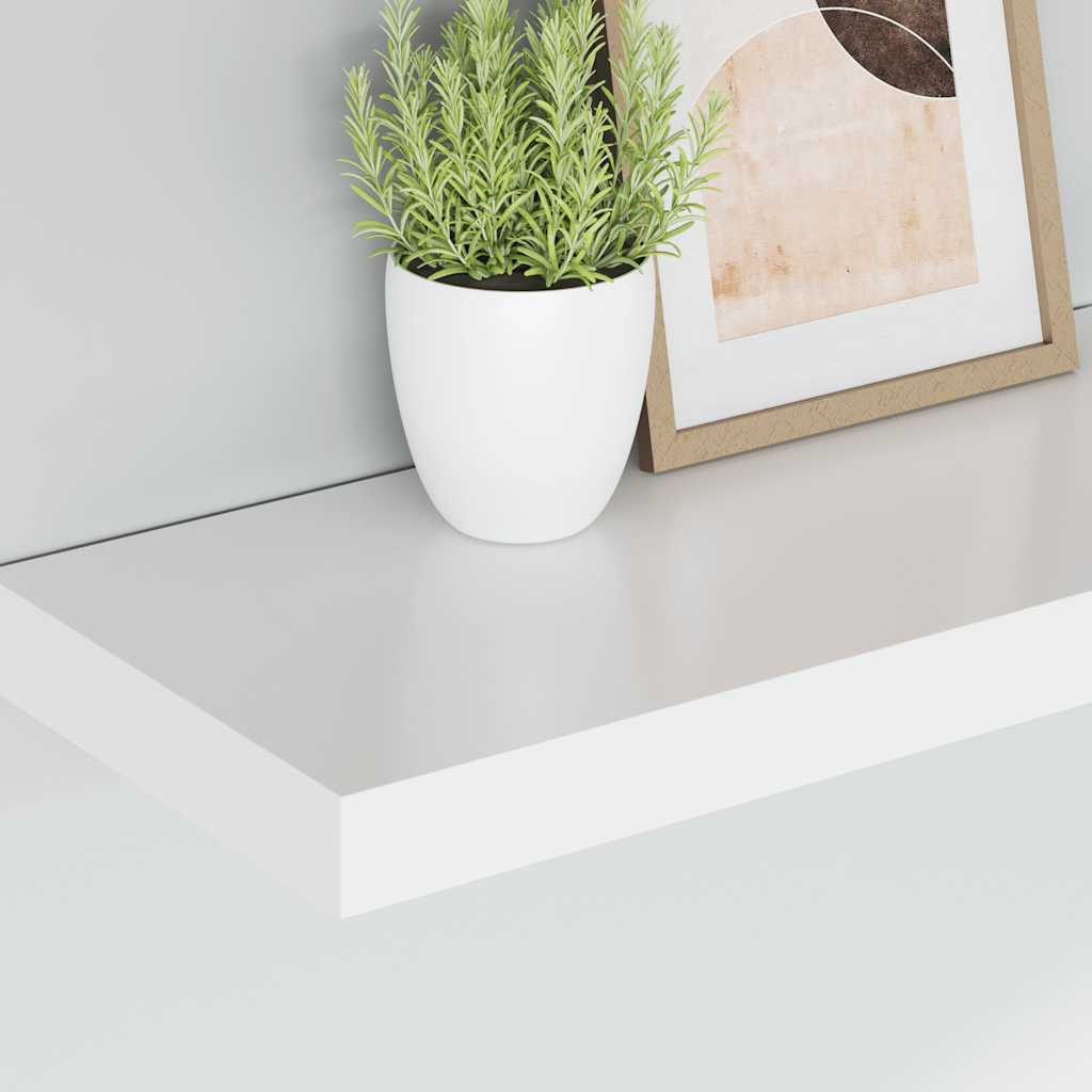 Floating Wall Shelves 2 Pack White MDF 50cm | Simpledeals