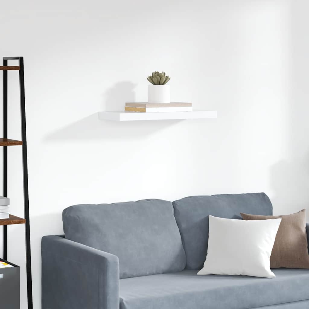 Floating Wall Shelf White 60cm MDF | Simpledeals