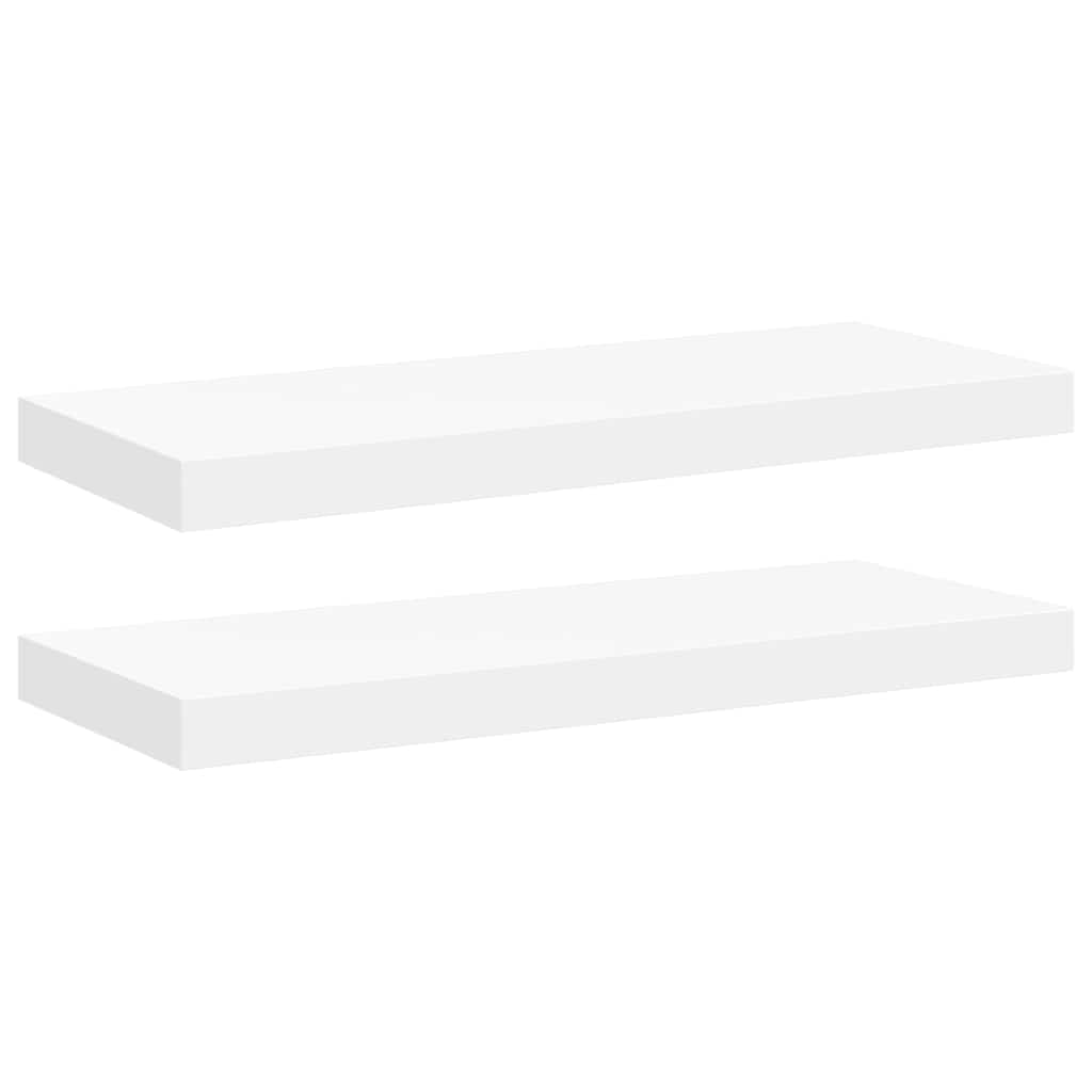 Floating Wall Shelves Set 2 White MDF | Simpledeals