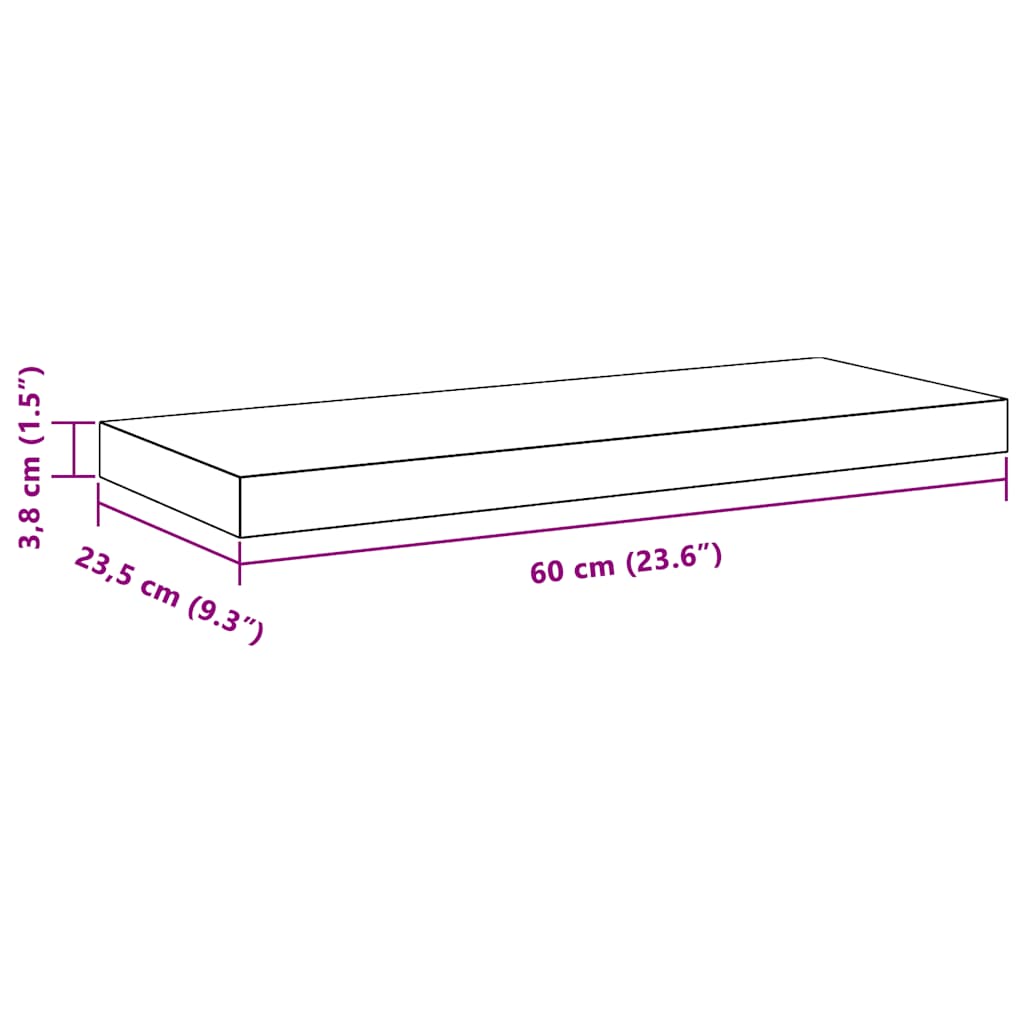 Floating Wall Shelves Set 2 White MDF | Simpledeals