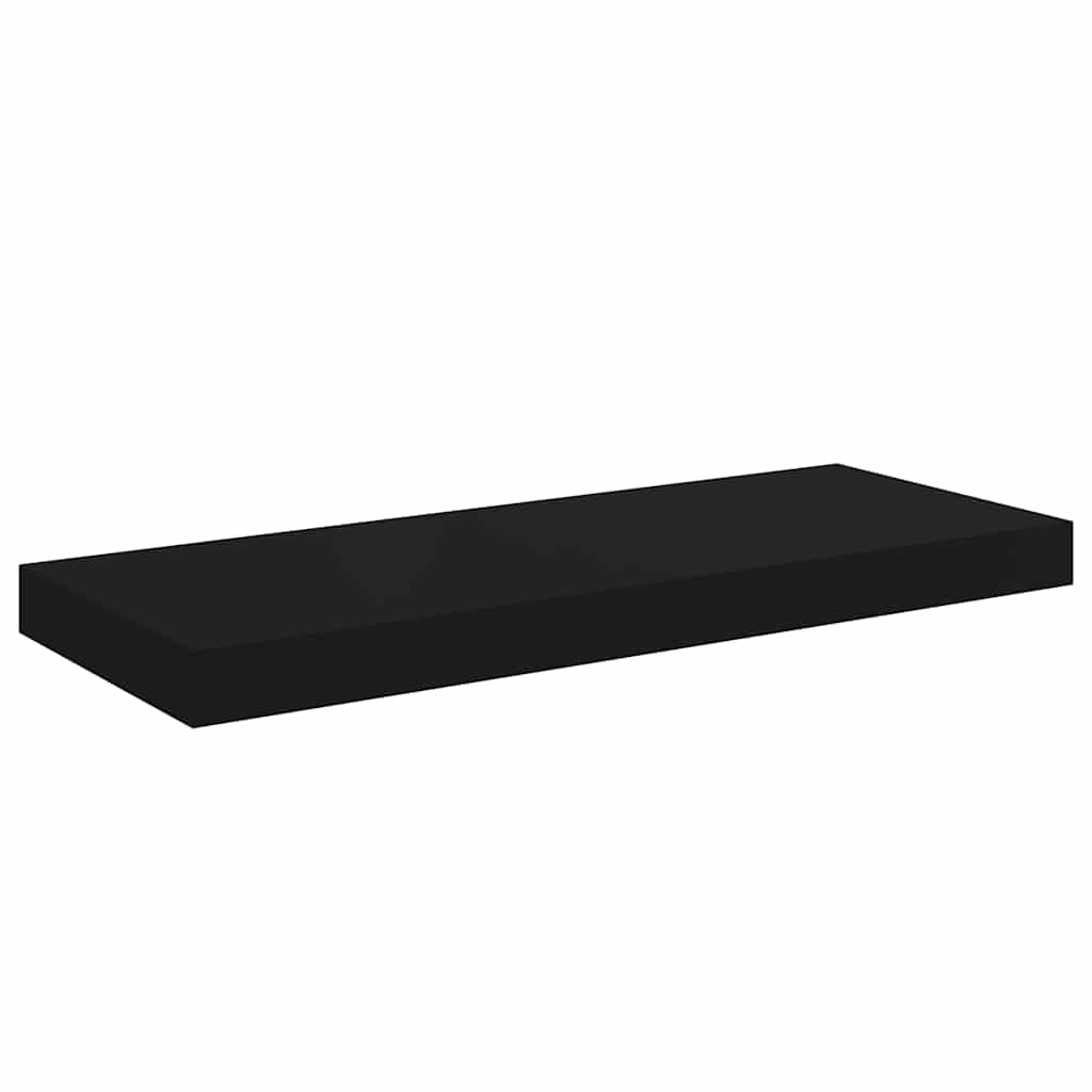 Floating Wall Shelves Set 2 Matte Black MDF | Simpledeals