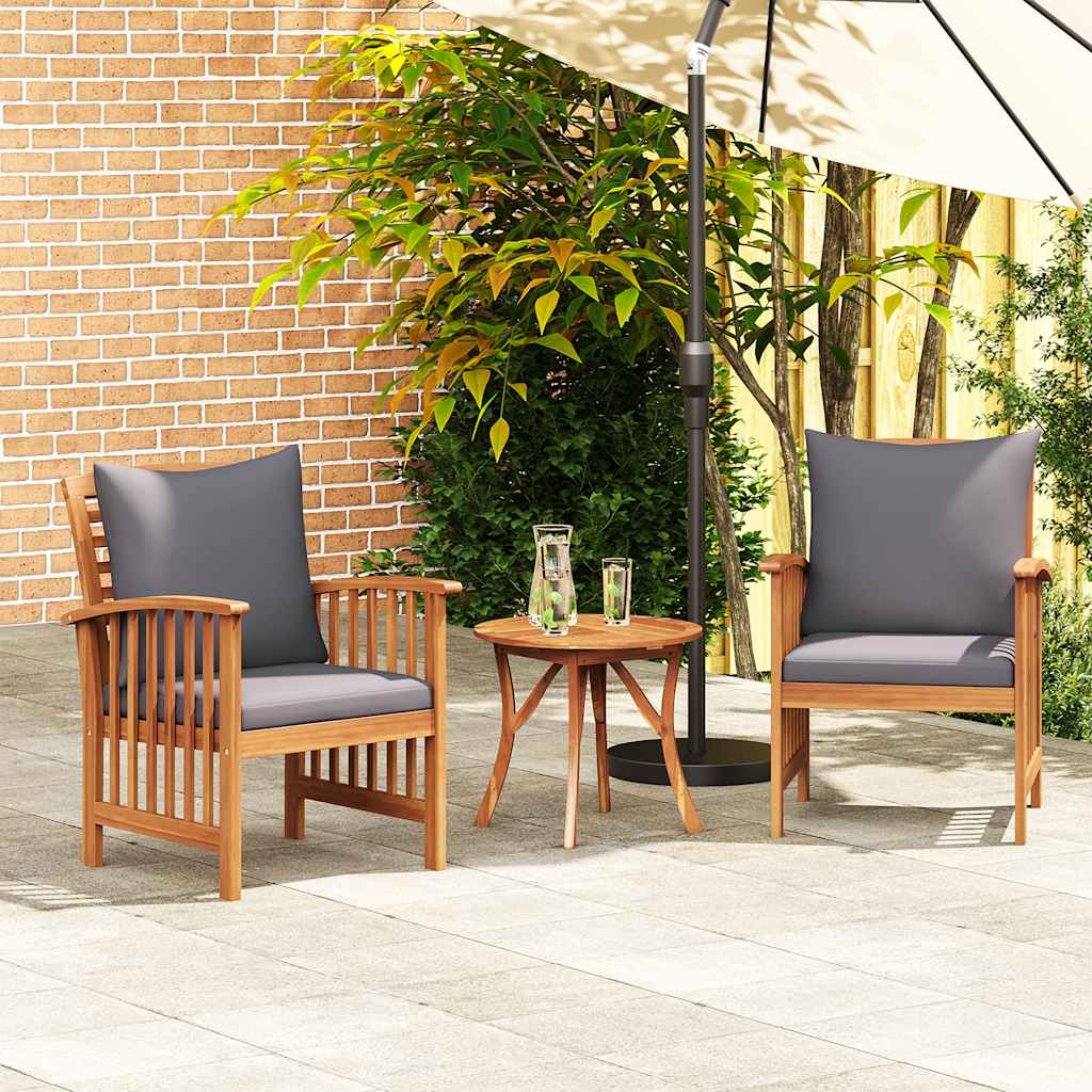 Acacia Wood Garden Chairs Cushions Set 2 | Simpledeals
