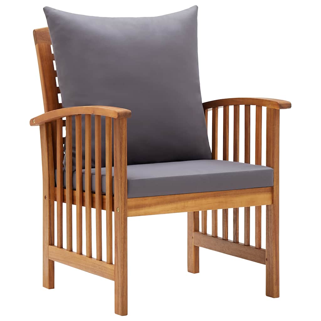 Acacia Wood Garden Chairs Cushions Set 2 | Simpledeals
