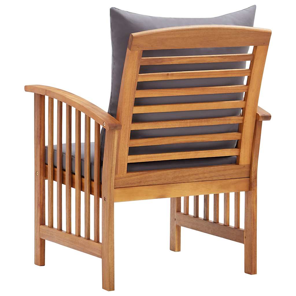 Acacia Wood Garden Chairs Cushions Set 2 | Simpledeals