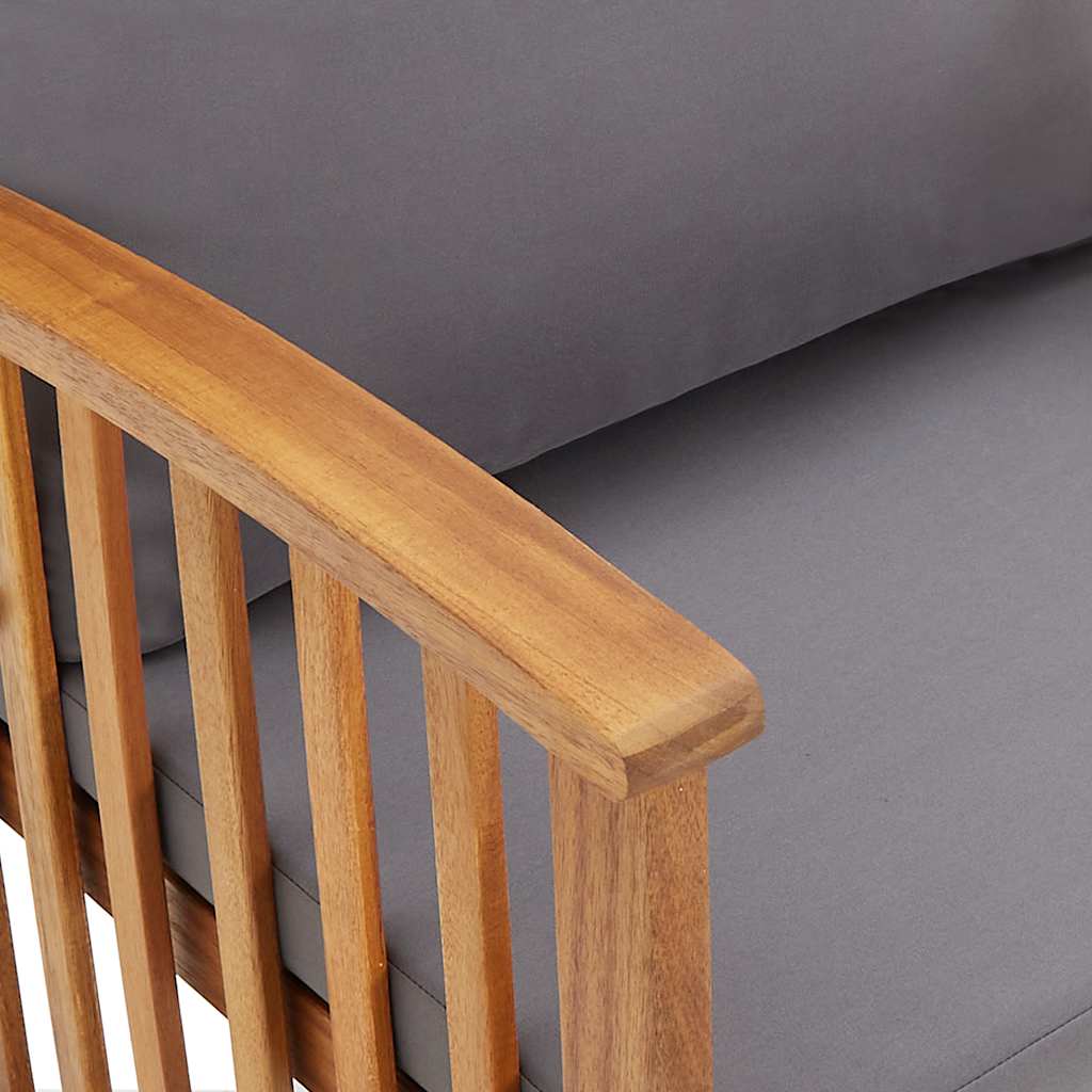 Acacia Wood Garden Chairs Cushions Set 2 | Simpledeals
