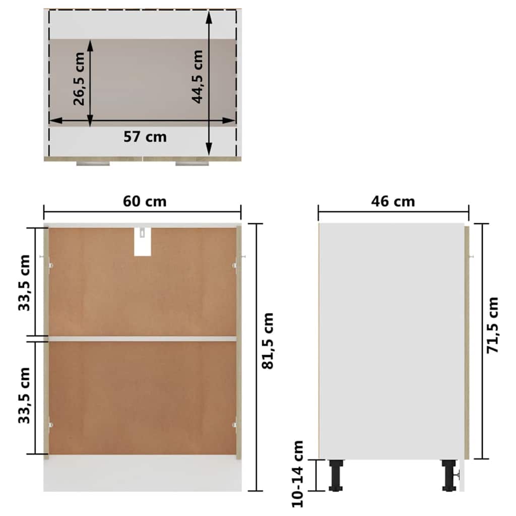 Bottom Cabinet Sonoma Oak Engineered Wood