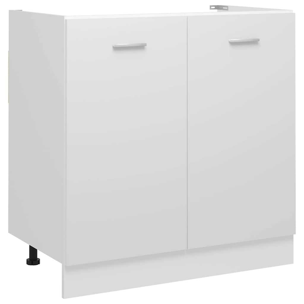 Kitchen Sink Cabinet White 80cm Engineered Wood | Simpledeals