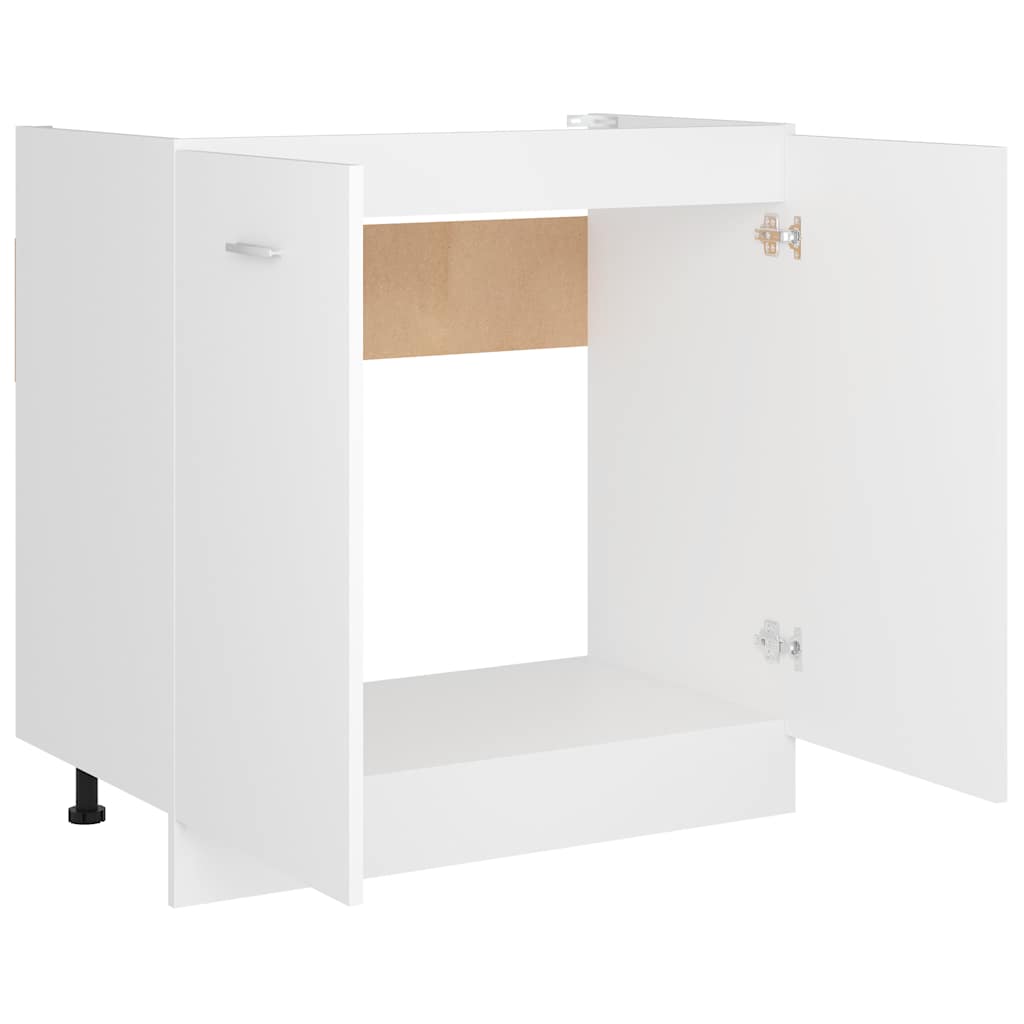 Kitchen Sink Cabinet White 80cm Engineered Wood | Simpledeals
