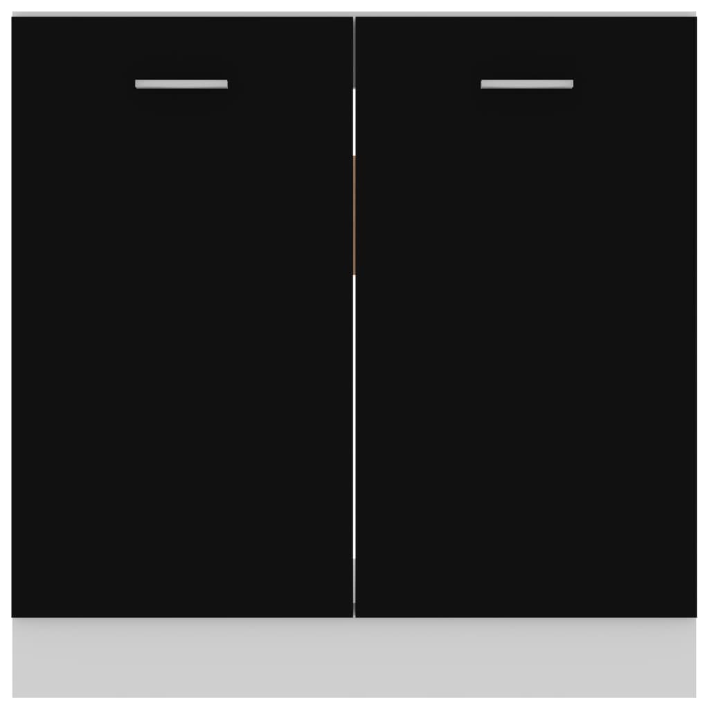 Black Under Sink Cabinet 80cm Kitchen Storage | Simpledeals