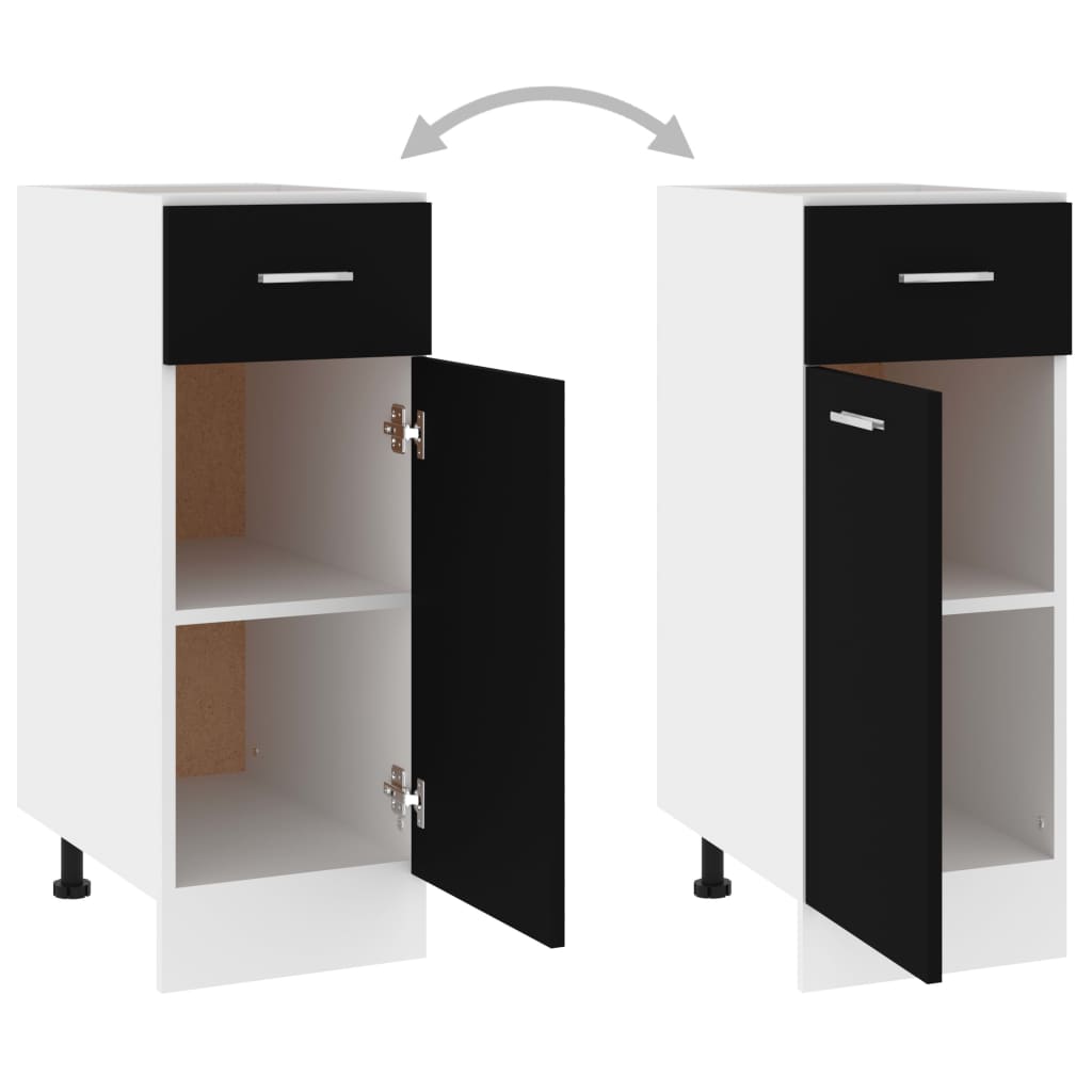 Stylish Drawer Bottom Cabinet Black - Engineered Wood