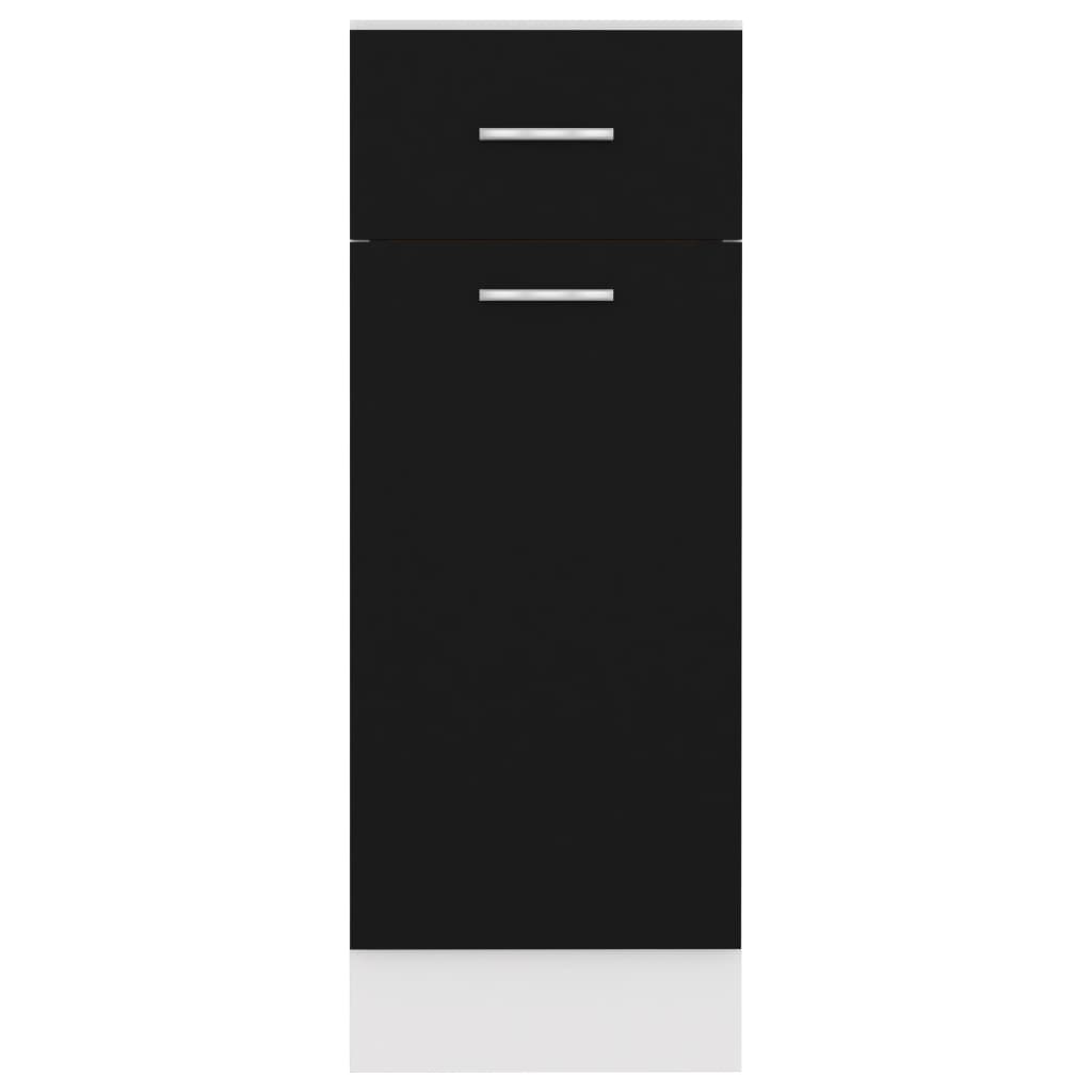 Stylish Drawer Bottom Cabinet Black - Engineered Wood