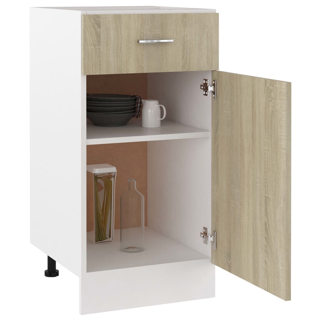 Kitchen Cabinets - Stylish Drawer Bottom Cabinet Sonoma Oak - Engineered Wood