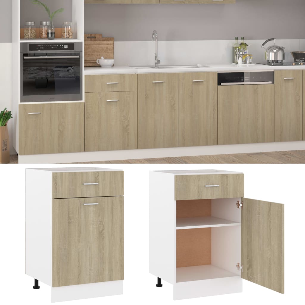 Oak colour - Stylish Drawer Bottom Cabinet Sonoma Oak Engineered Wood