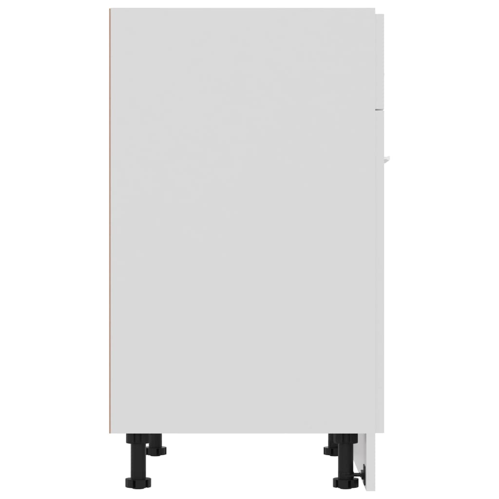 Stylish Drawer Bottom Cabinet White Engineered Wood