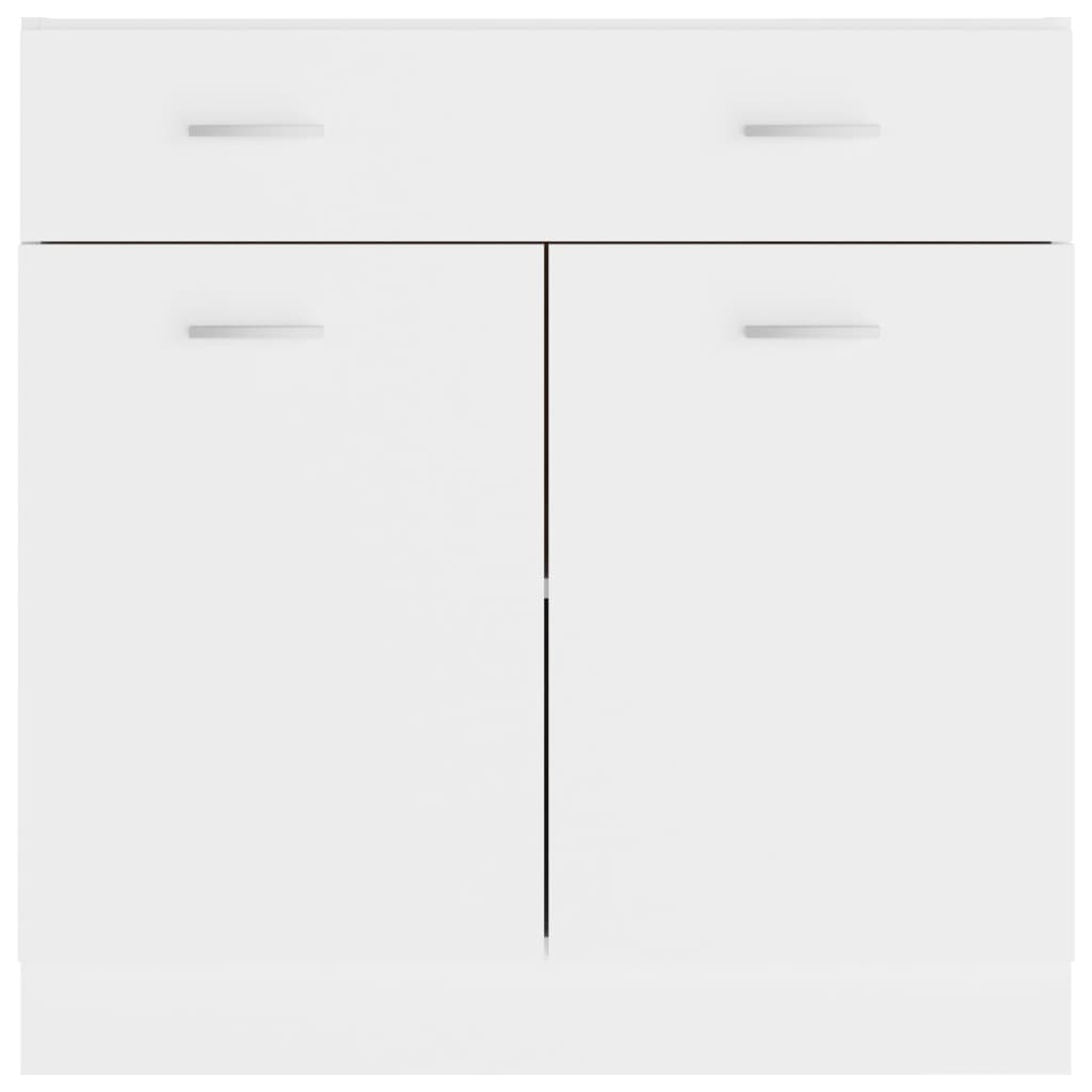 Drawer Bottom Cabinet White Engineered Wood