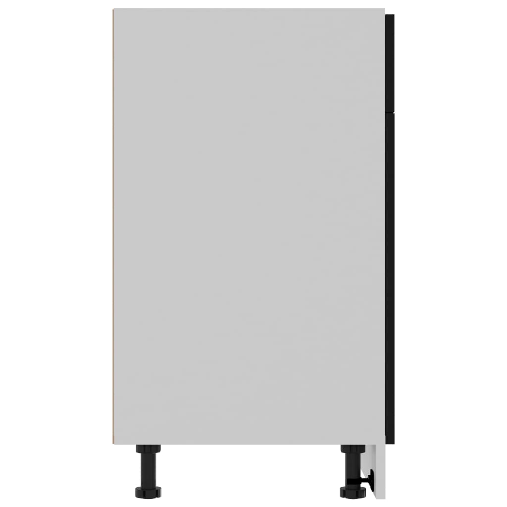 Drawer Bottom Cabinet Black Engineered Wood
