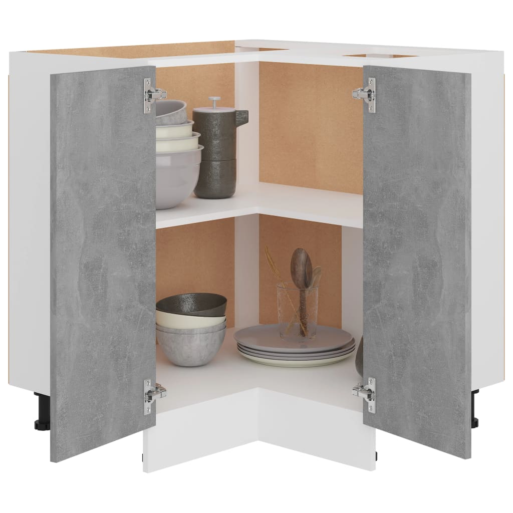 Corner Kitchen Cabinet Concrete Grey 75.5cm | Simpledeals